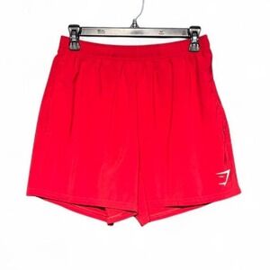 Gymshark Red Drawstring Shorts Women's Size Medium Workout Exercise Baywatch